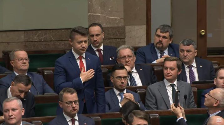 Bartłomiej Dorywalski podczas ślubowania na posła w Sejmie (fot. archiwum prywatne).